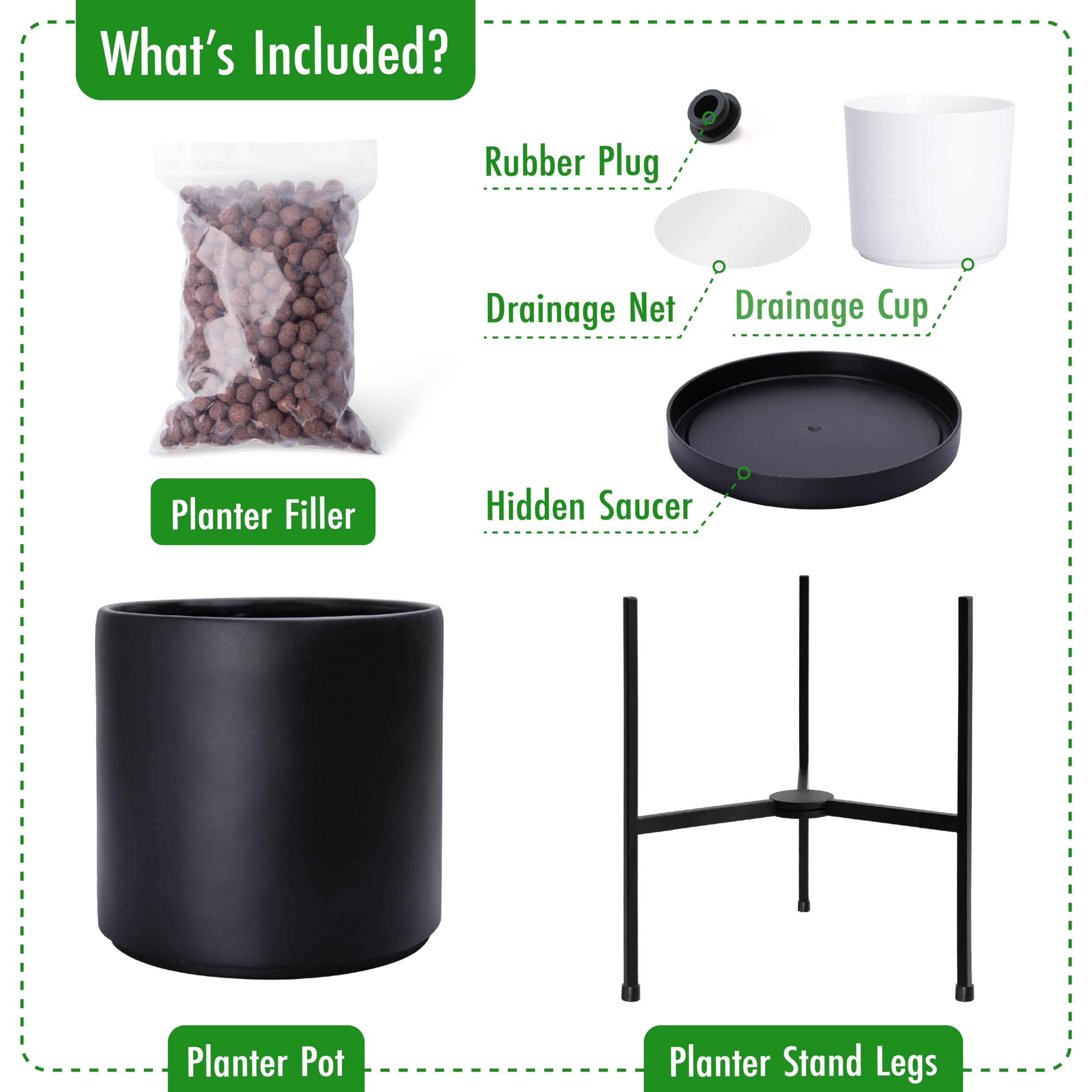 D'vine Dev drainage accessories laid out for easy planting and water control