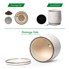 D'vine Dev drainage holes with mesh net preventing soil loss and enabling drainage