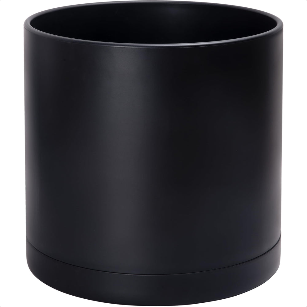 D'vine Dev front view of 16in black planter showing sleek silhouette and benefit of modern styling