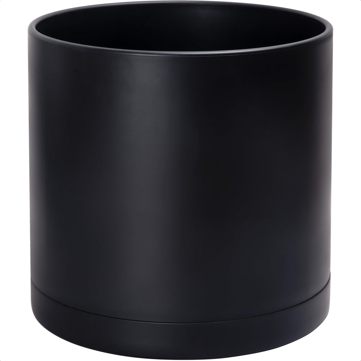 D'vine Dev front view of 16in black planter showing sleek silhouette and benefit of modern styling