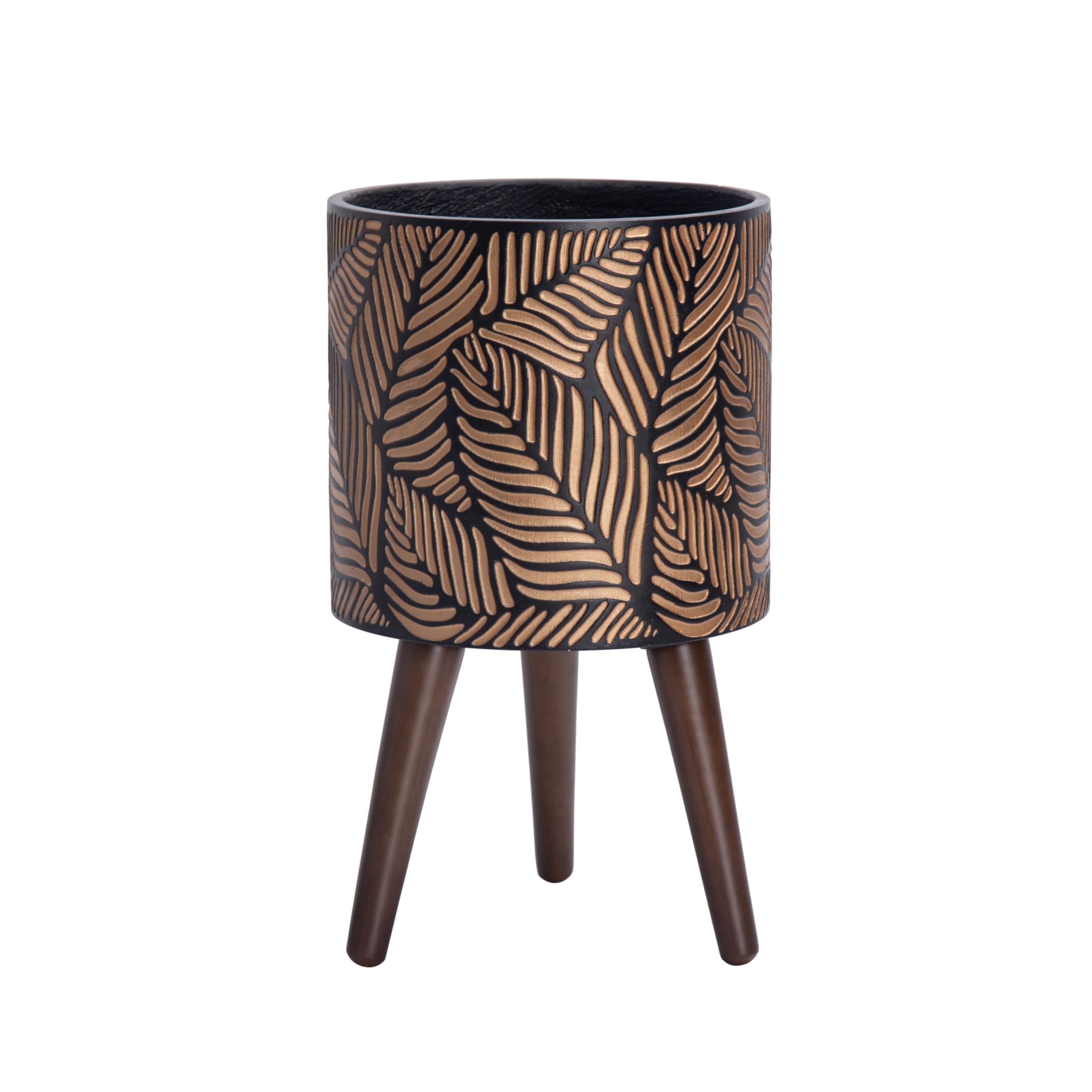 D'vine Dev front view of bronze grey planter showing modern finish and elevated display