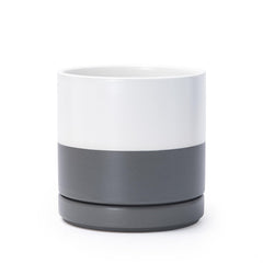 D'vine Dev front view of white grey planter showing clean modern look and stability