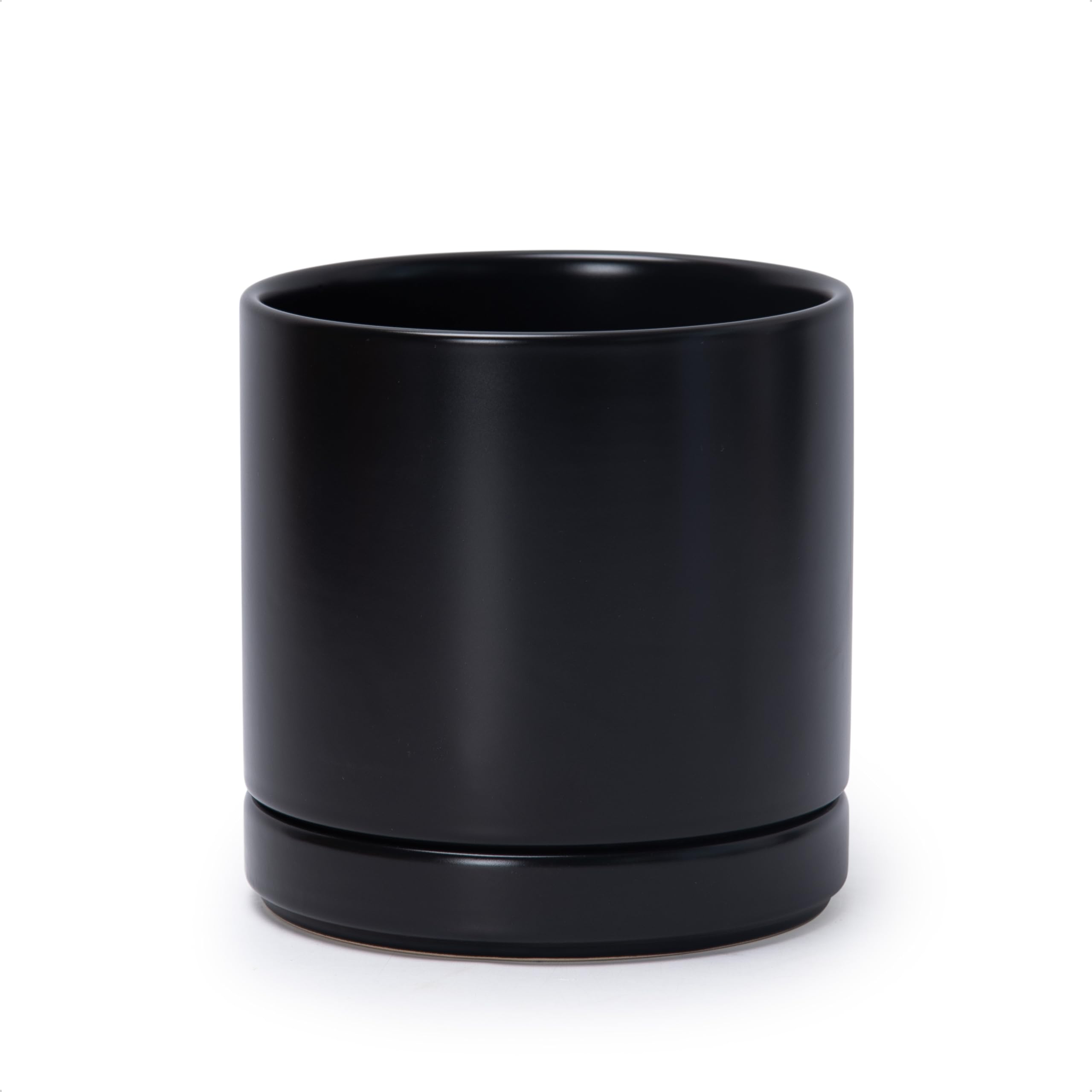 D'vine Dev front view black ceramic planter showing elegant shape and durability