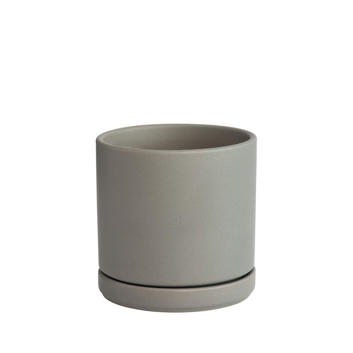 D'vine Dev front view grey planter showing modern silhouette and stability