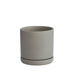 D'vine Dev front view grey planter showing modern silhouette and stability