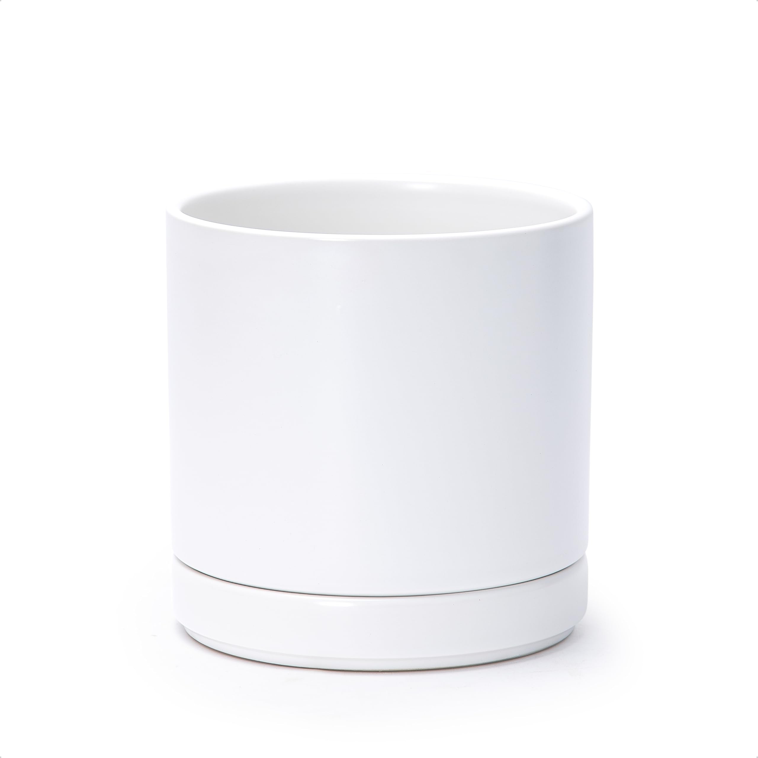 D'vine Dev front view white planter showing sleek modern silhouette and durability