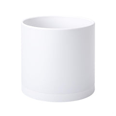 D'vine Dev front view of white planter showing clean modern cylinder and benefit: stylish display