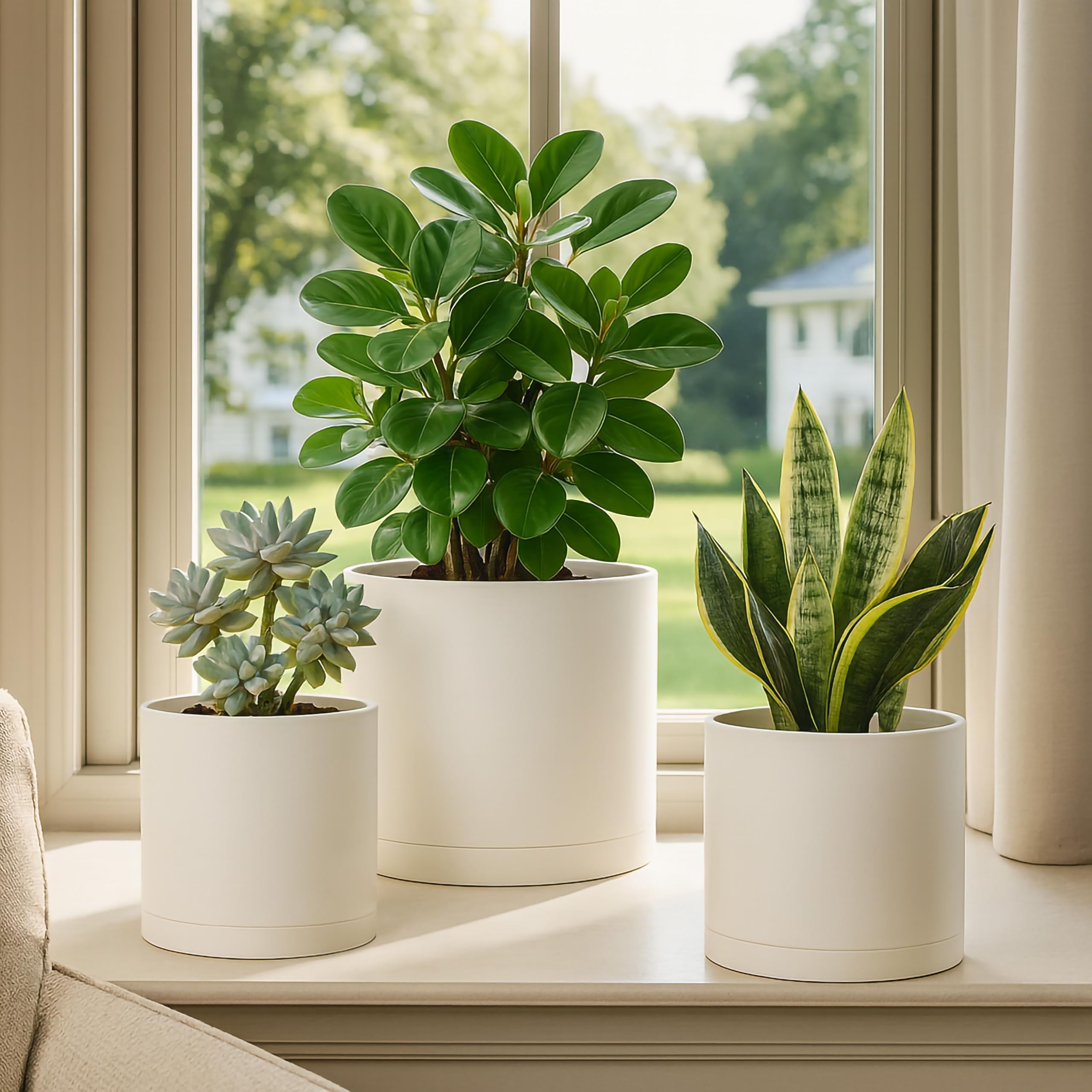 D'vine Dev 8-inch planter in use with foliage showing practical home styling