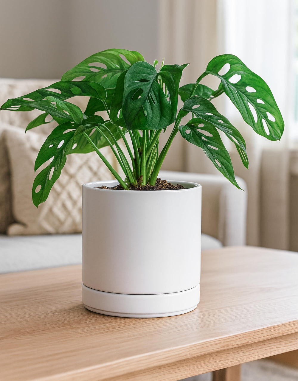 D'vine Dev in use on windowsill with plant highlighting decorative and protective benefits
