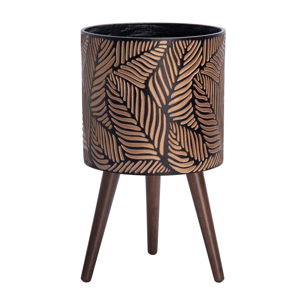 D'vine Dev planter front view showing bronze/grey finish and stylish look