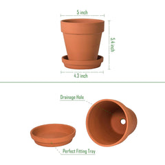D'vine Dev side angle of pot seated on matching saucer protecting surfaces from water