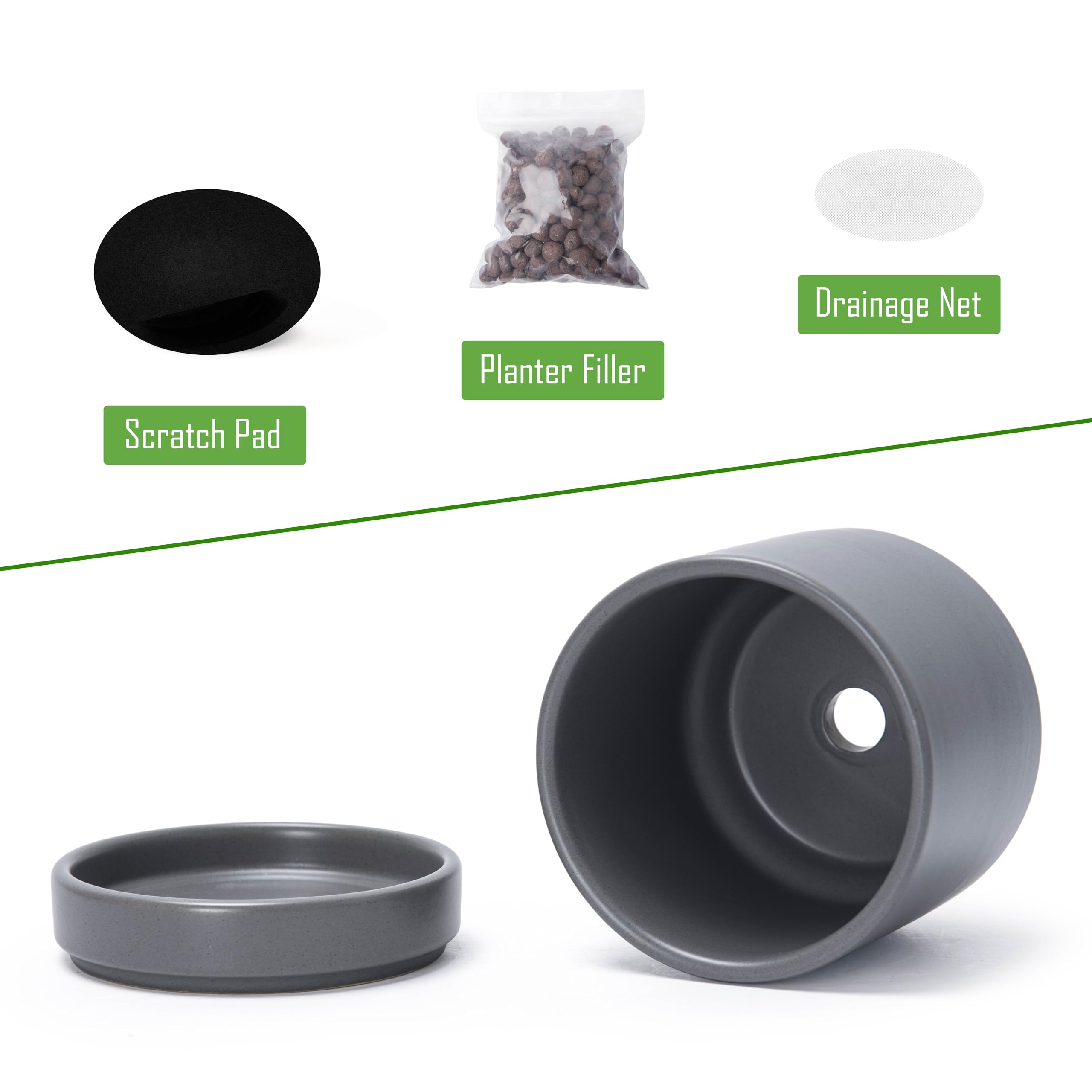 D'vine Dev mesh net and tabletop pads displayed to prevent soil loss and surface damage