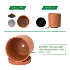D'vine Dev saucer with protective pad collecting runoff and protecting surfaces
