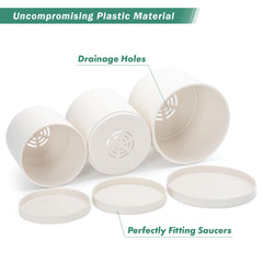 D'vine Dev detached saucer demonstrating easy runoff capture and cleanup