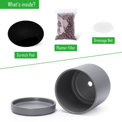 D'vine Dev ceramic saucer and drainage hole protecting surfaces from water