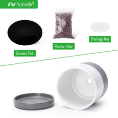 D'vine Dev detachable ceramic saucer fitted snugly to prevent spills and catch runoff