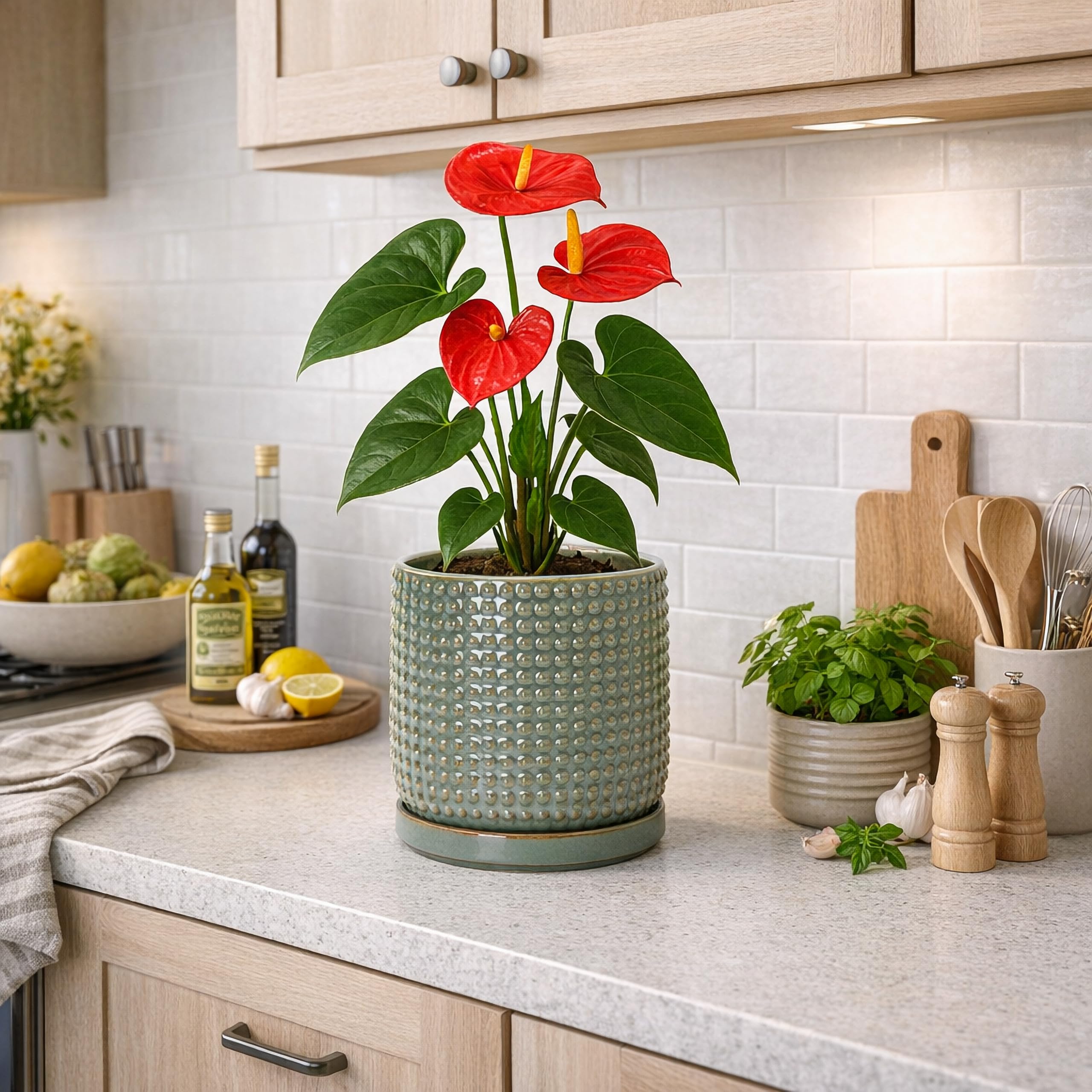 D'vine Dev pot beside ruler showing true 6-inch scale for placement help