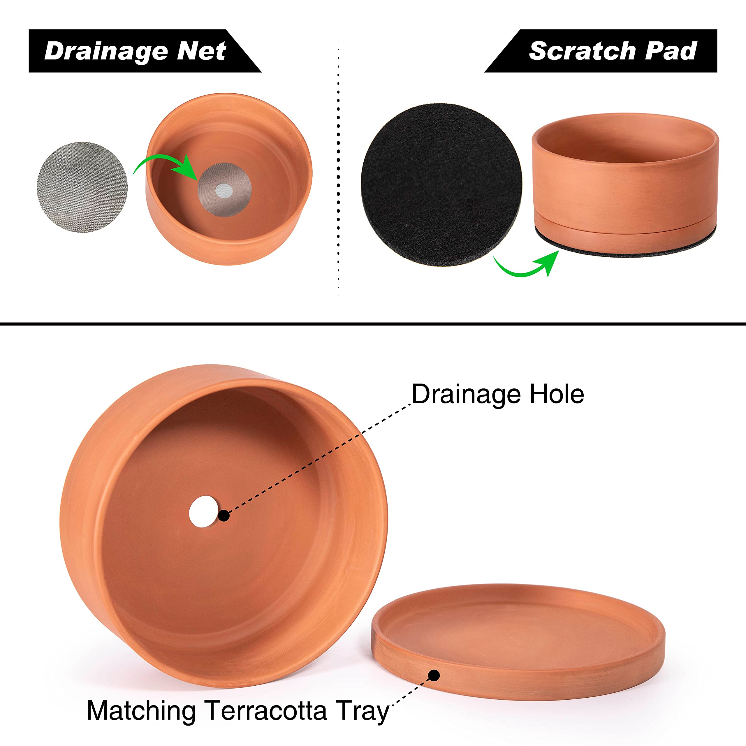 D'vine Dev side angle showing included saucer protecting surfaces and catching runoff