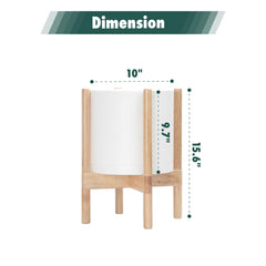 D'vine Dev wood stand detail showing joinery and natural warmth for stable display