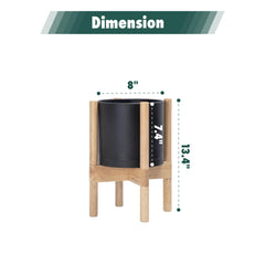 D'vine Dev natural wood stand detail showing joinery and sculptural support