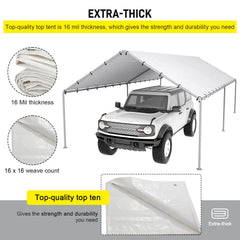 DWALE canopy covering parked car to protect from weather
