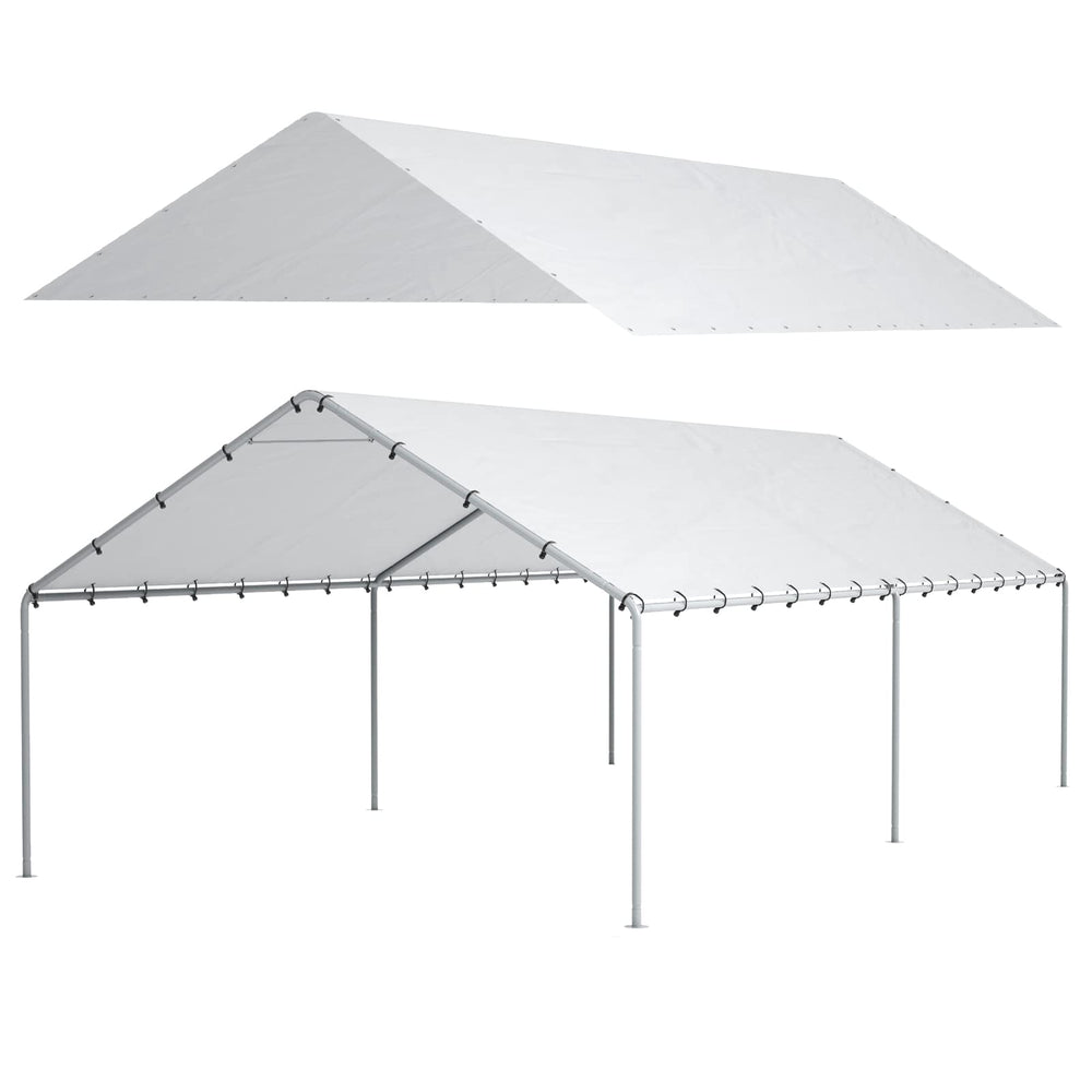 DWALE front view of 10x20 canopy cover showing full protection