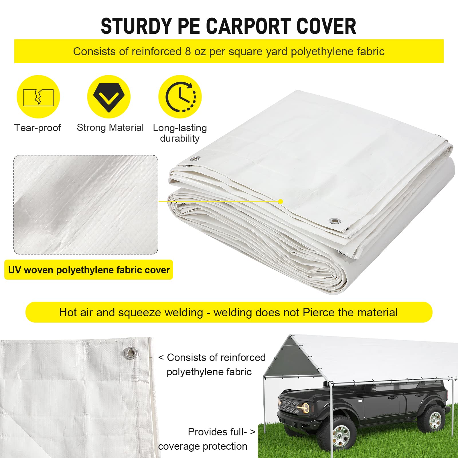 DWALE canopy beside measuring tape to confirm 10x20 fit benefit