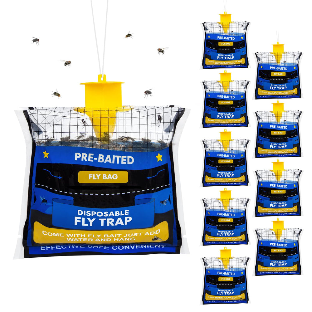 Dwcom Trap front packaging showing 10-pack and outdoor use benefit
