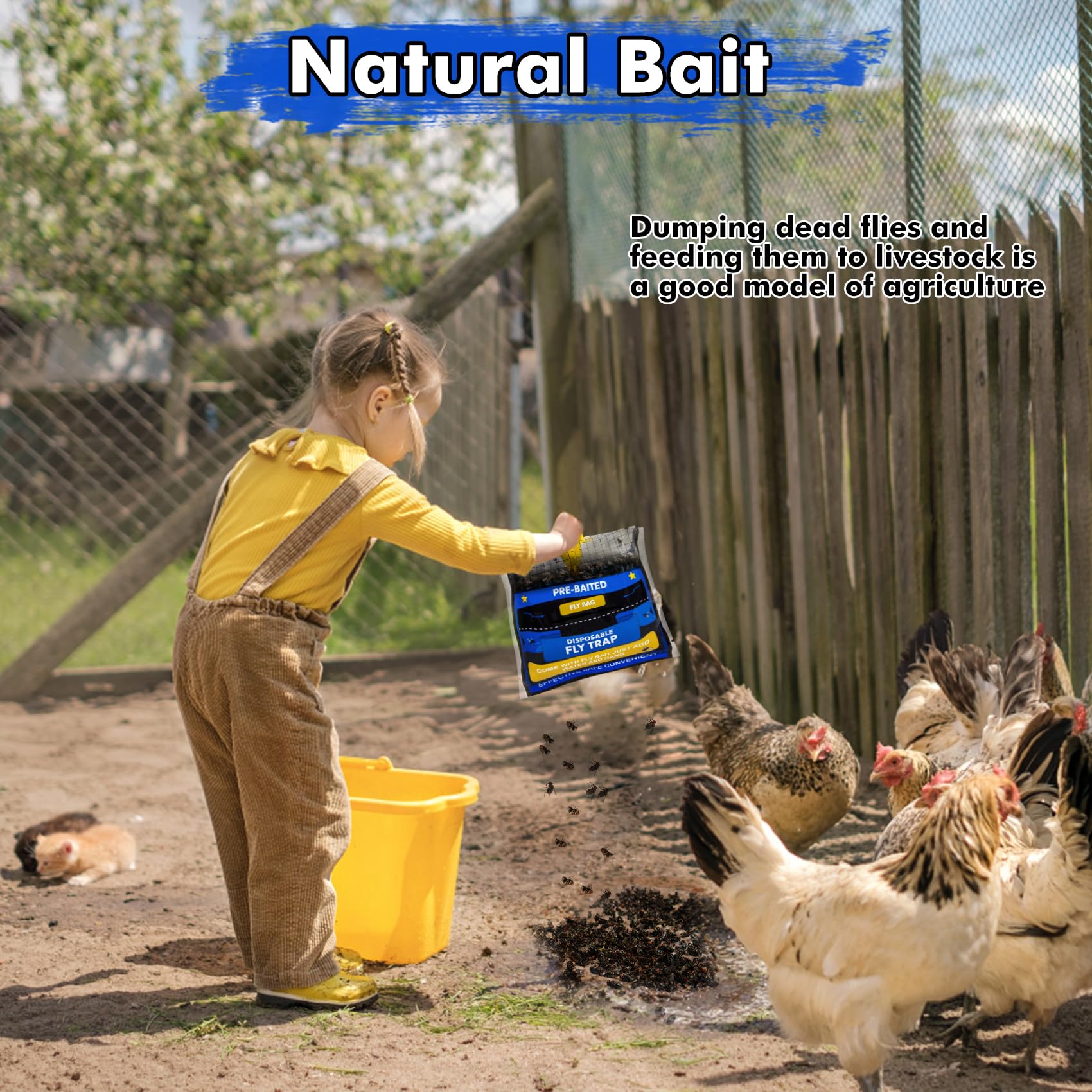 Dwcom Trap on a ranch scene reducing flies around animals and pens