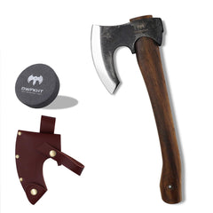 DWFKHT hatchet front view showing blade and handle, ready for outdoor tasks