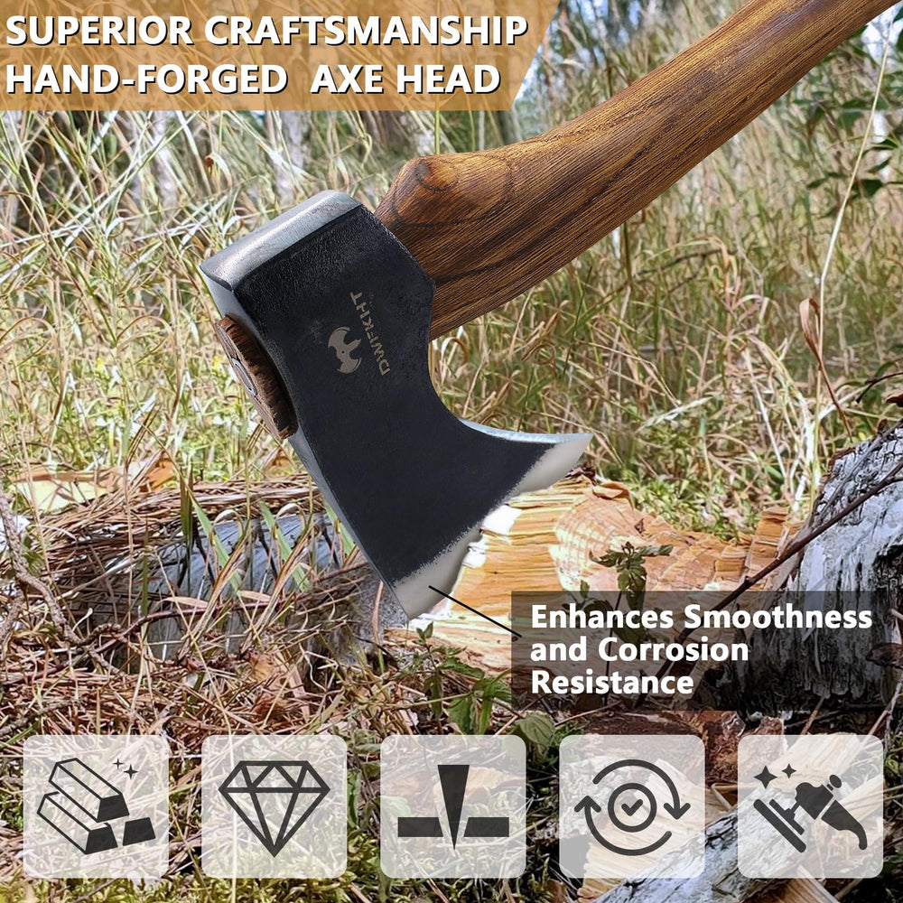 DWFKHT hatchet chopping kindling at campsite for efficient fire prep