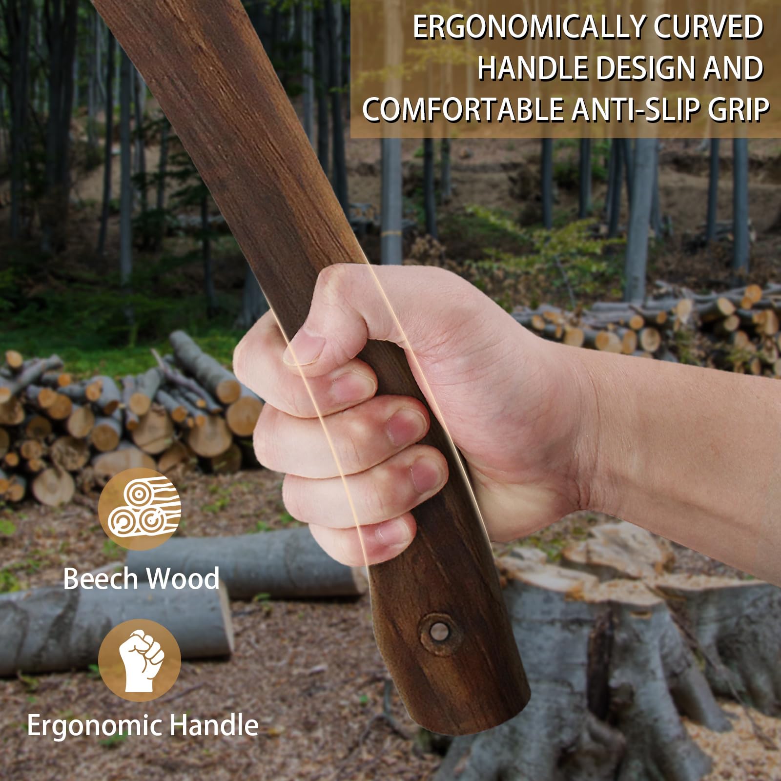 DWFKHT hatchet splitting kindling outdoors demonstrating efficient fire prep