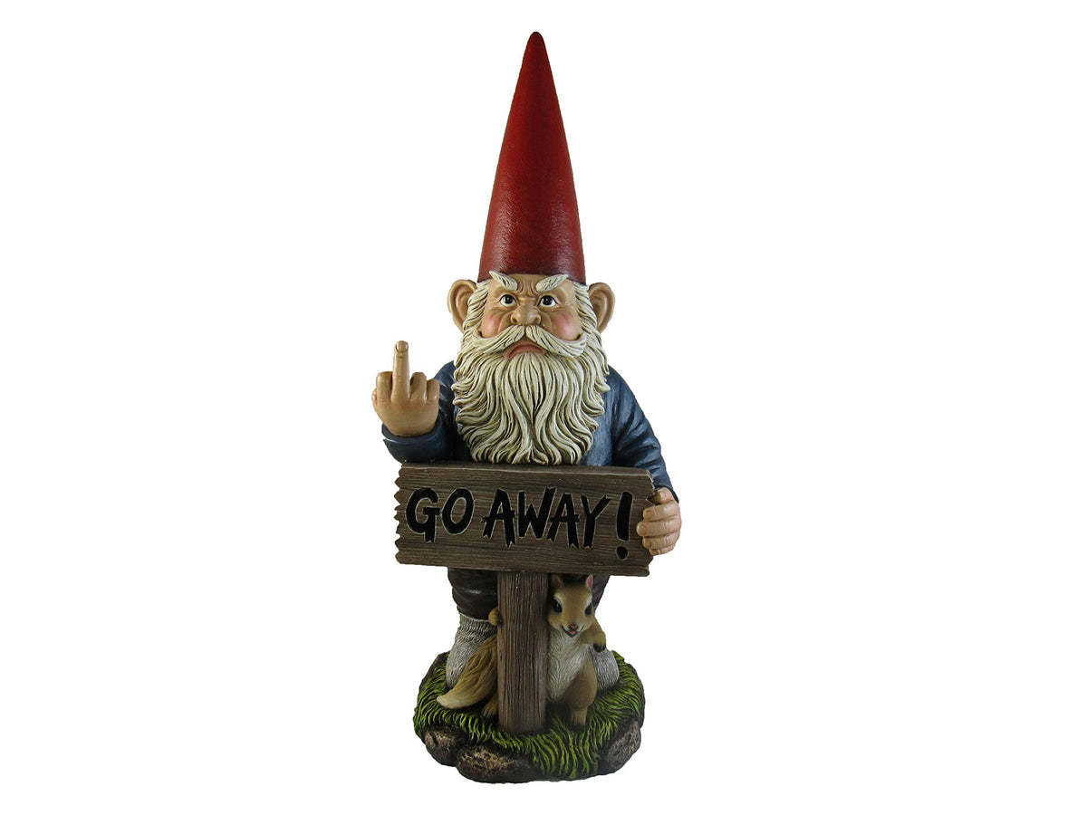 DWK garden gnome front view showing full statue and bold presence
