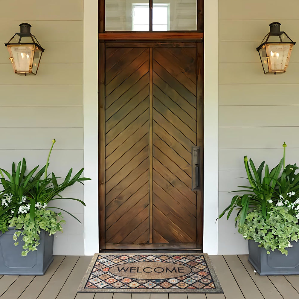 DWKKX mat placed on porch keeping indoor floors clean