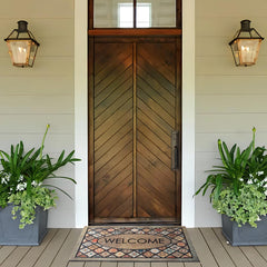 DWKKX mat placed on porch keeping indoor floors clean
