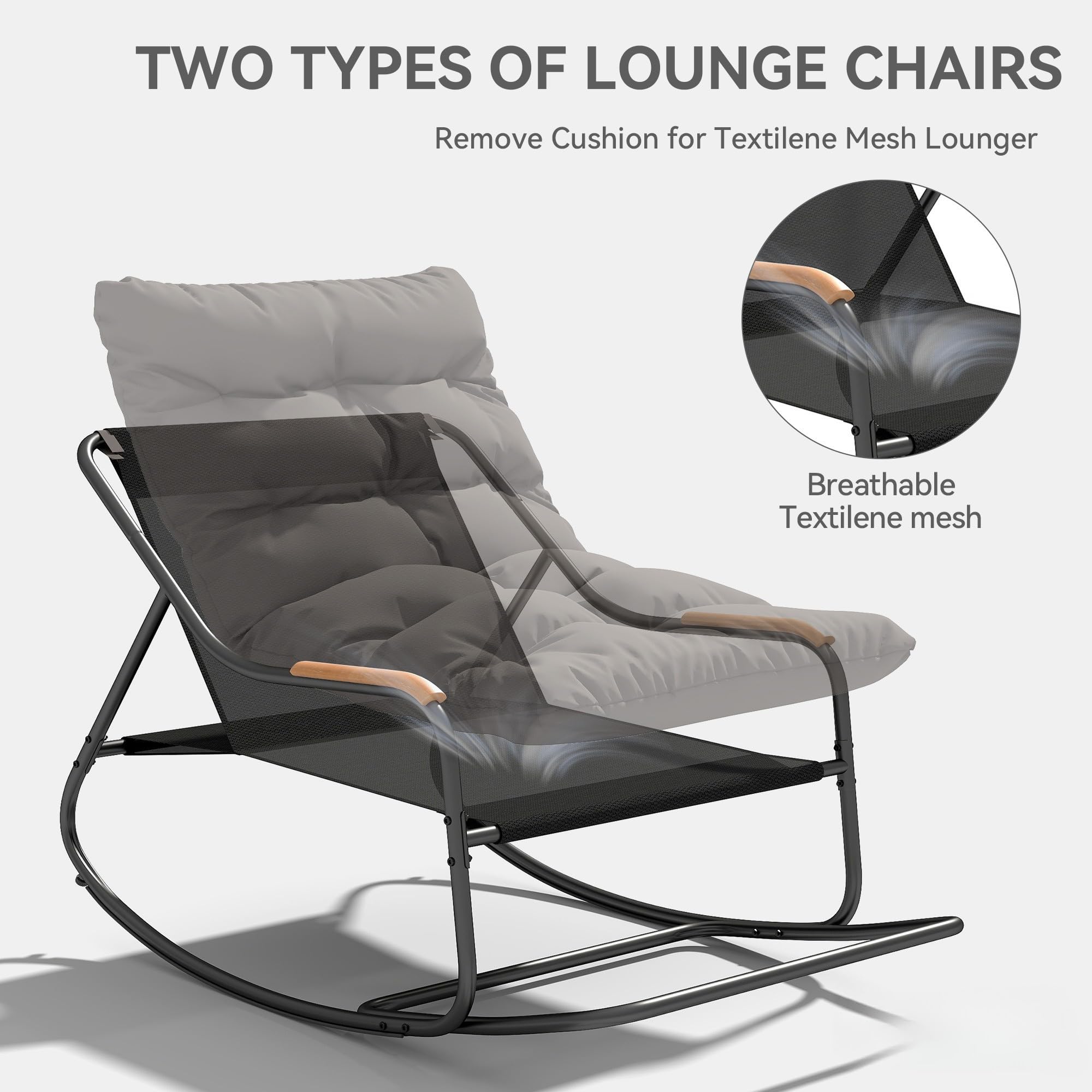 DWVO 2.8-inch cushion detail showing plush padding for long comfort