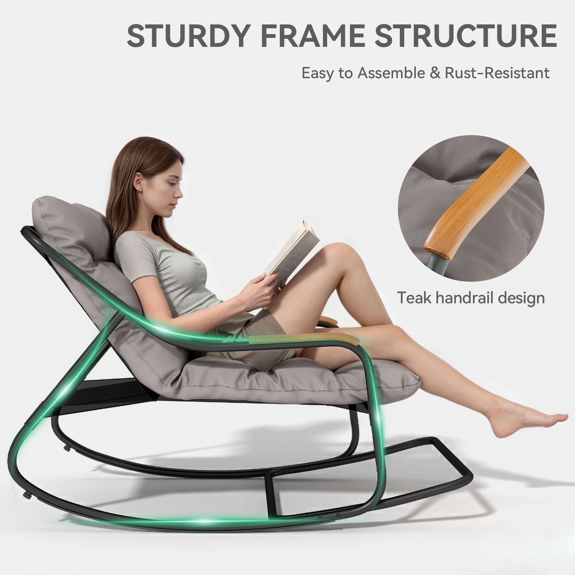 DWVO chair in patio lifestyle showing relaxing outdoor lounging benefit