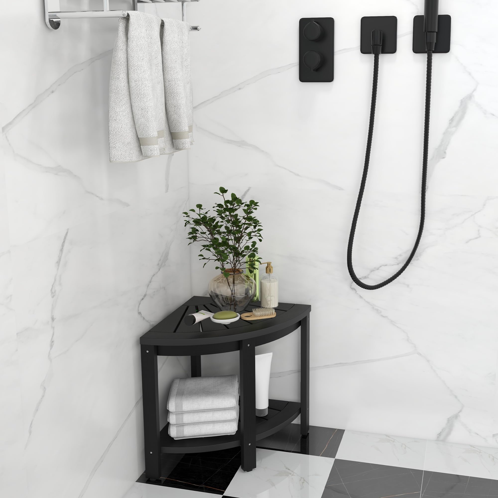 DWVO stool used as a plant stand showing versatile multi-room use