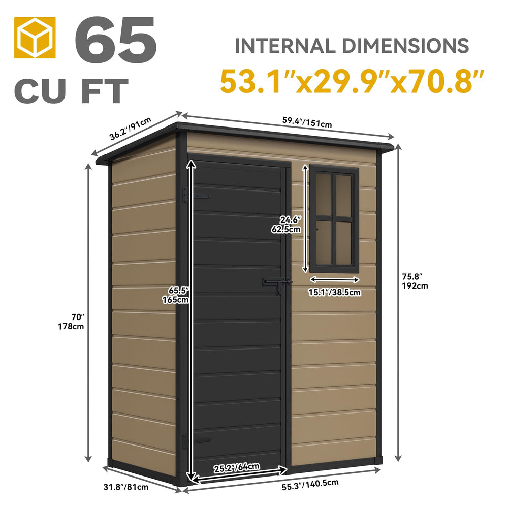 DWVO placed on patio illustrating compact footprint and tidy outdoor storage