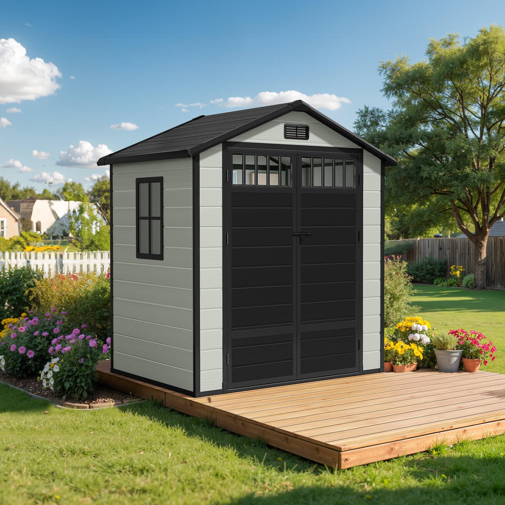 DWVO slanted roof drainage detail illustrating rain runoff to protect stored items