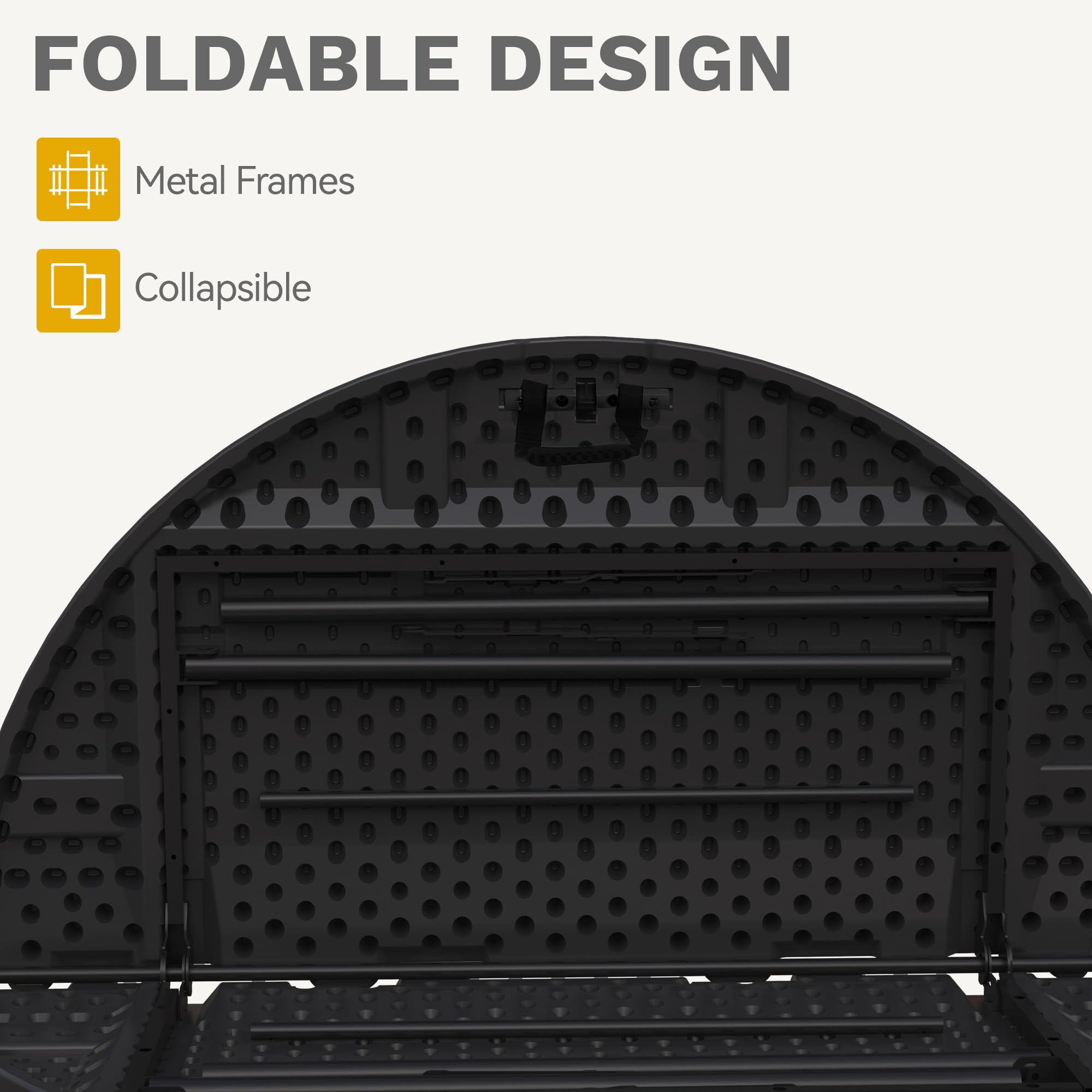 DWVO folding table set on patio with chairs demonstrating outdoor versatility