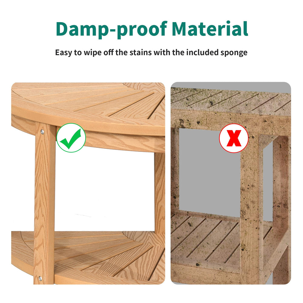 DWVO teak adjustable non-slip feet providing stable, scratch-free support
