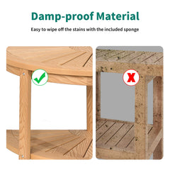 DWVO teak adjustable non-slip feet providing stable, scratch-free support