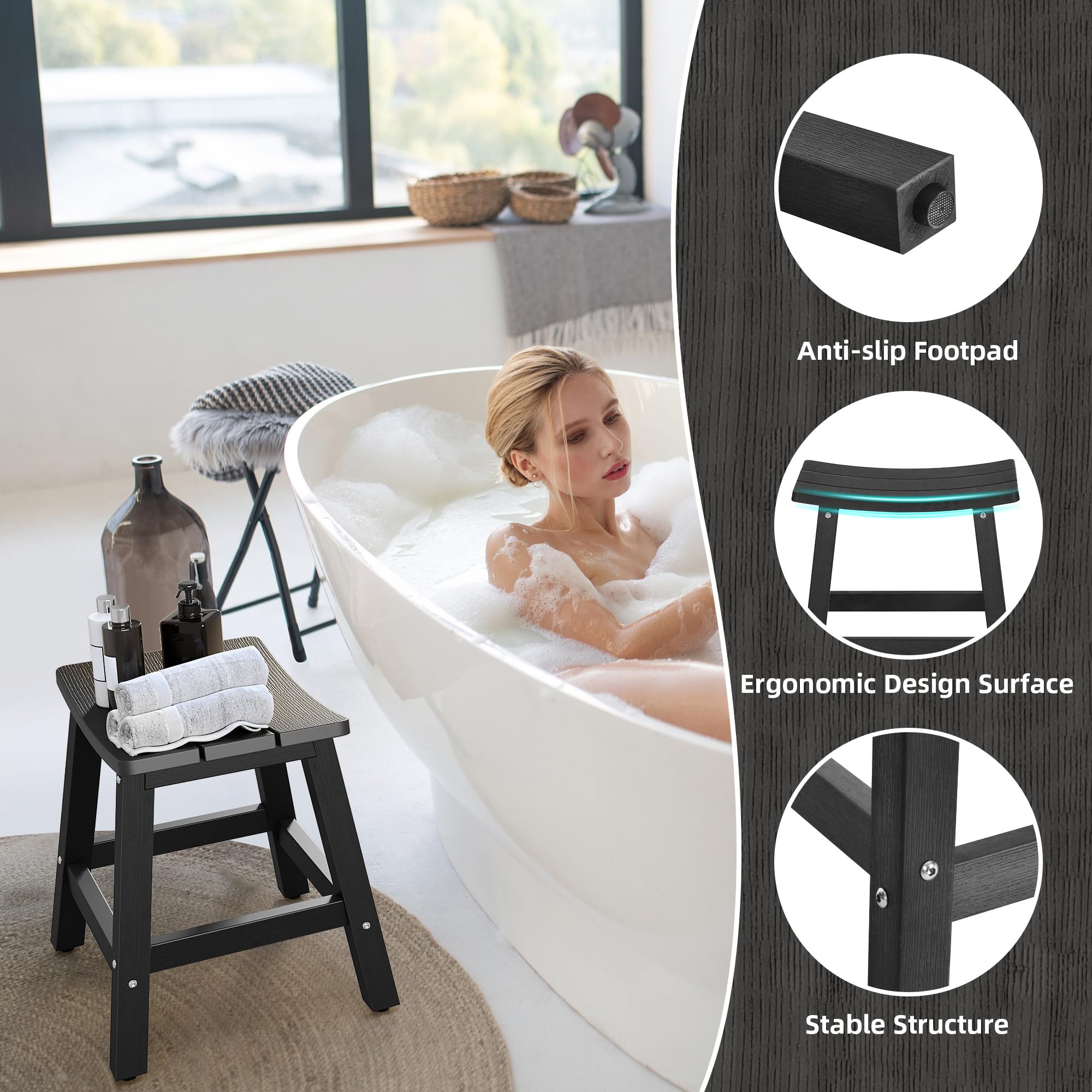 DWVO YITAHOME ergonomic curve detail illustrating comfortable hip support benefit
