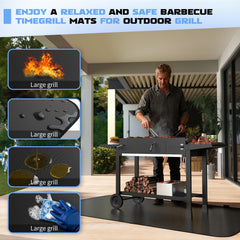 DXOKNQG mat installed under grill protecting deck from sparks