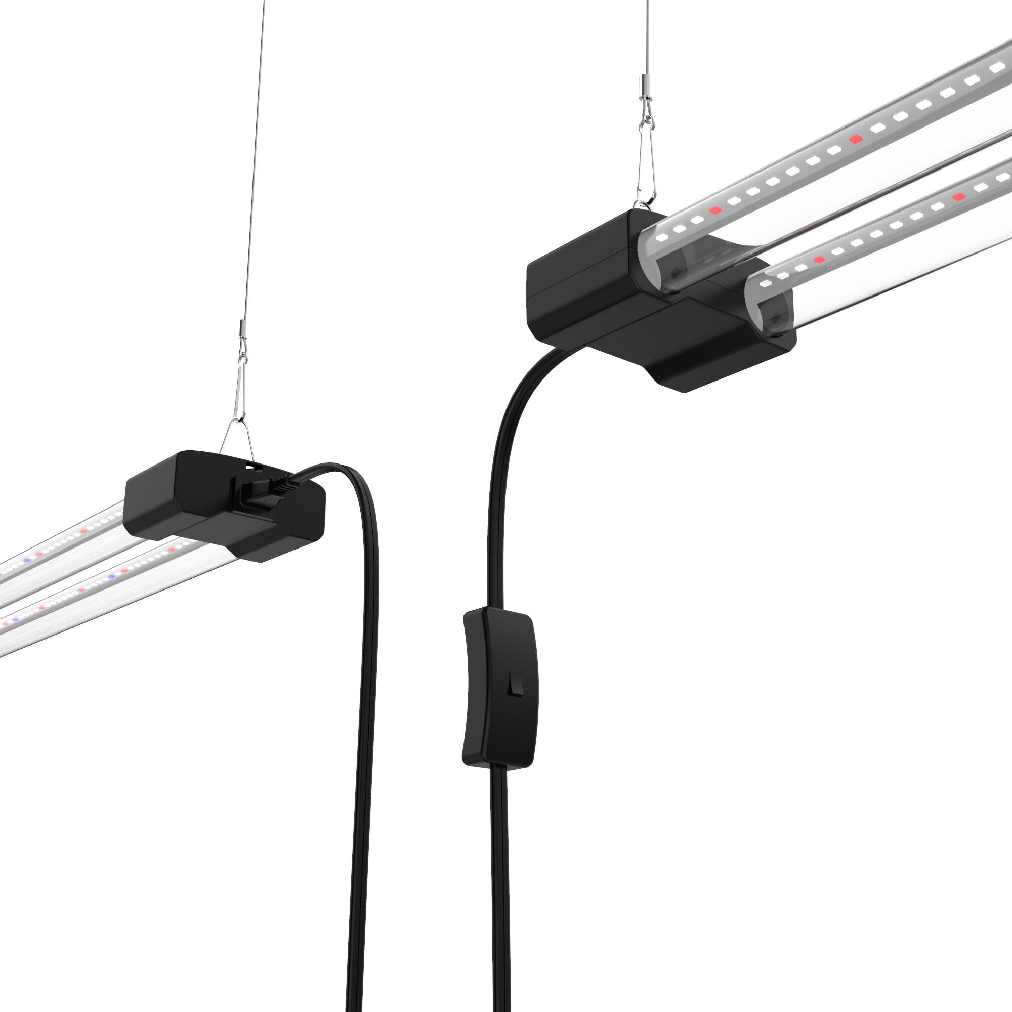DYMOND Boostgro hanging setup above seedlings for uniform light distribution