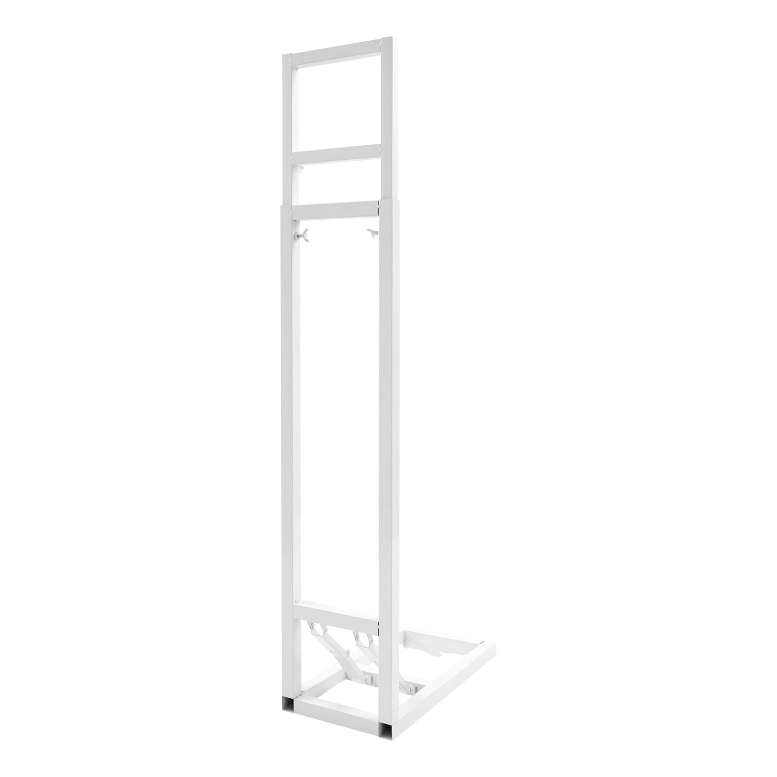 DYNAMI front view of white square backdrop stand showing clean frame and setup benefit