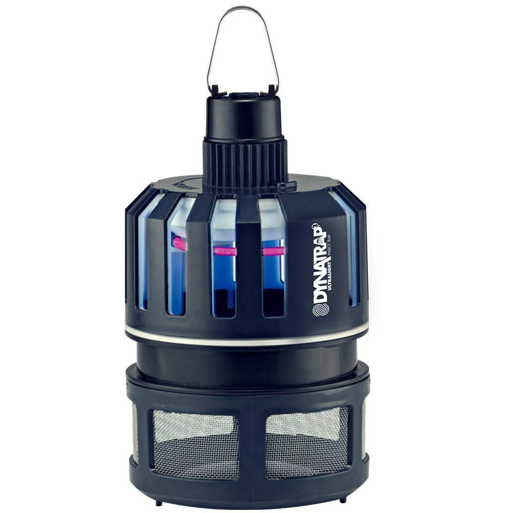 DynaTrap DT150 front view showing sleek indoor trap and quiet design benefit
