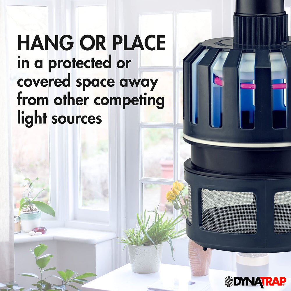 DynaTrap DT150 in use in a bedroom reducing mosquitoes with whisper-quiet fan