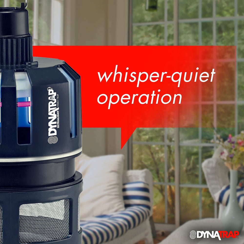 DynaTrap DT150 top lighting detail showing UV bulb that attracts flying insects
